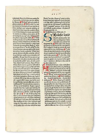 INCUNABULA  SPIERA, AMBROSIUS DE. Quadragesimale de floribus sapientiae.  1476.  Lacks 159 leaves.